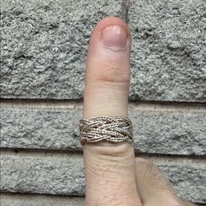 Elegant Sterling Silver 925 Braided Ring